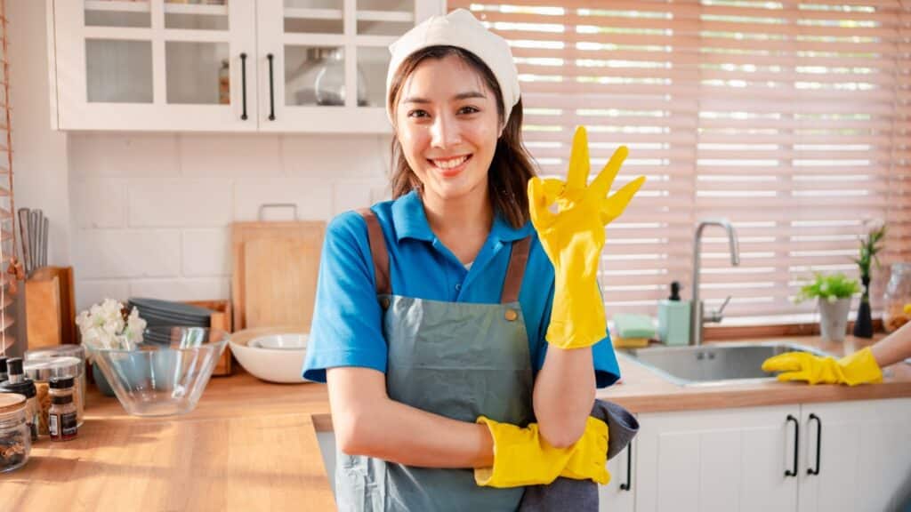 Maid service staff member helping maintain a healthy home environment.